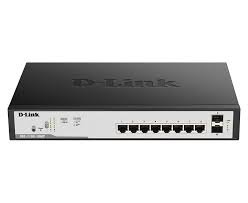 D-Link 8 Port PoE Gigabit Smart Managed Switch + 2 SFP ports - DGS-F1100-10PS