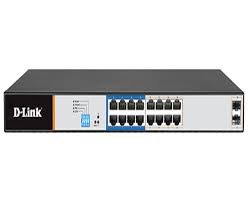 D-Link DGS-F1210-18PS-E 16-port Gigabit Long Range 250m PoE+ Smart Switch with 16 PoE ports, 2 SFP ports