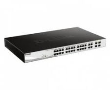 DGS-F1210-26PS-E - D-Link 24 port Managed Gigabit Switch with 24 10/100/1000 Mbps PoE ports, 2 Gigabit SFP uplink ports