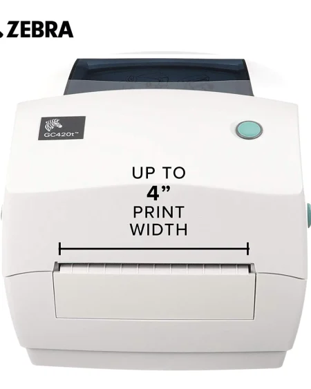 Zebra - GC420-100520-000 Thermal Transfer Desktop Printer for Labels, Receipts, Barcodes, Tags, and Wrist Bands