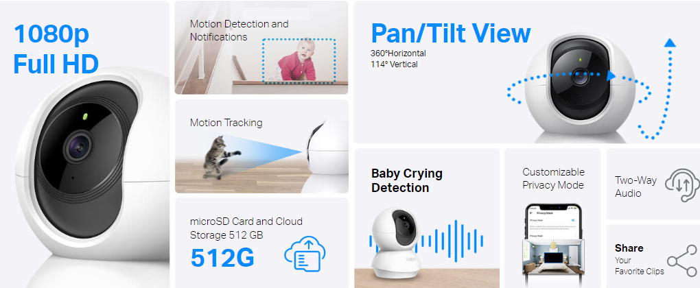 Tapo200 Pan Tilt Home Security Wi-Fi Camera