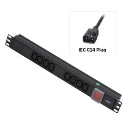 8-Way 1U Horizontal PDU Server Rack Plug