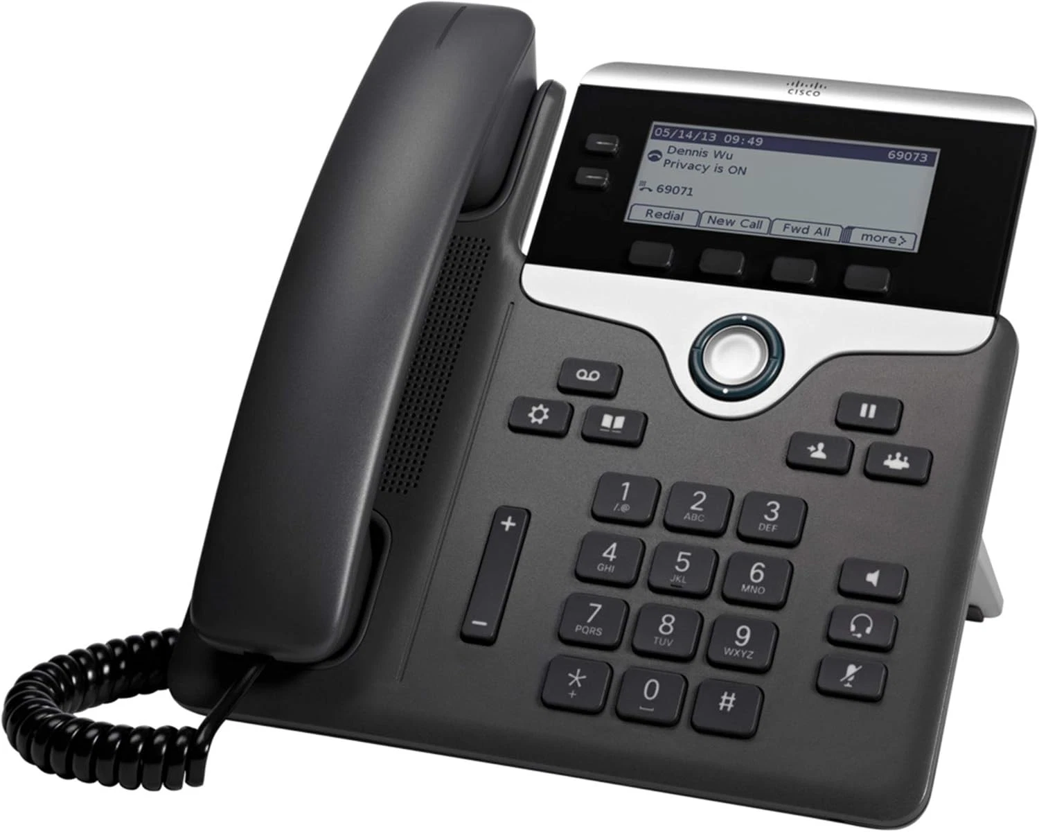 Cisco IP Phone CP-7821-K9 (Charcoal, Black)