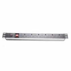 6 Way  PDU White  Cabinet Power Distribution Unit
